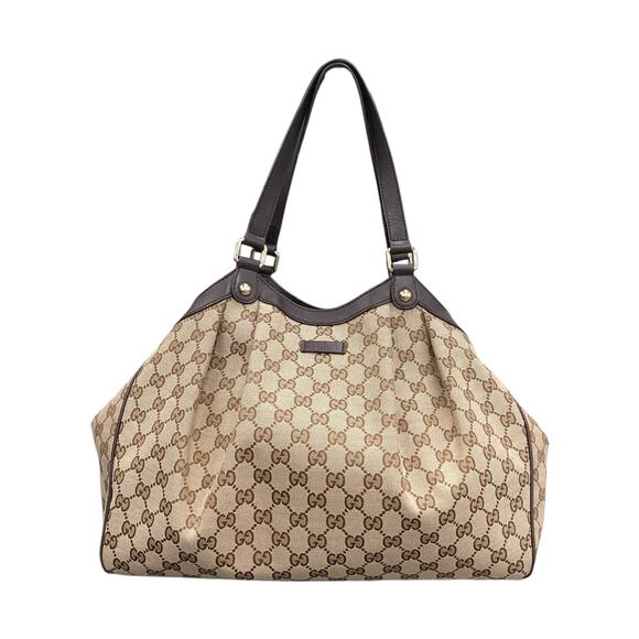 Gucci Canvas Sukey Tote with Gold Hardware and Clasp Closures - Picture 1 of 5